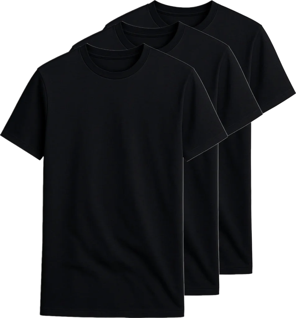Ett 3-pack T-shirts i färgen Svart. T-shirten är från Swetees av modellen Heritage Tee.